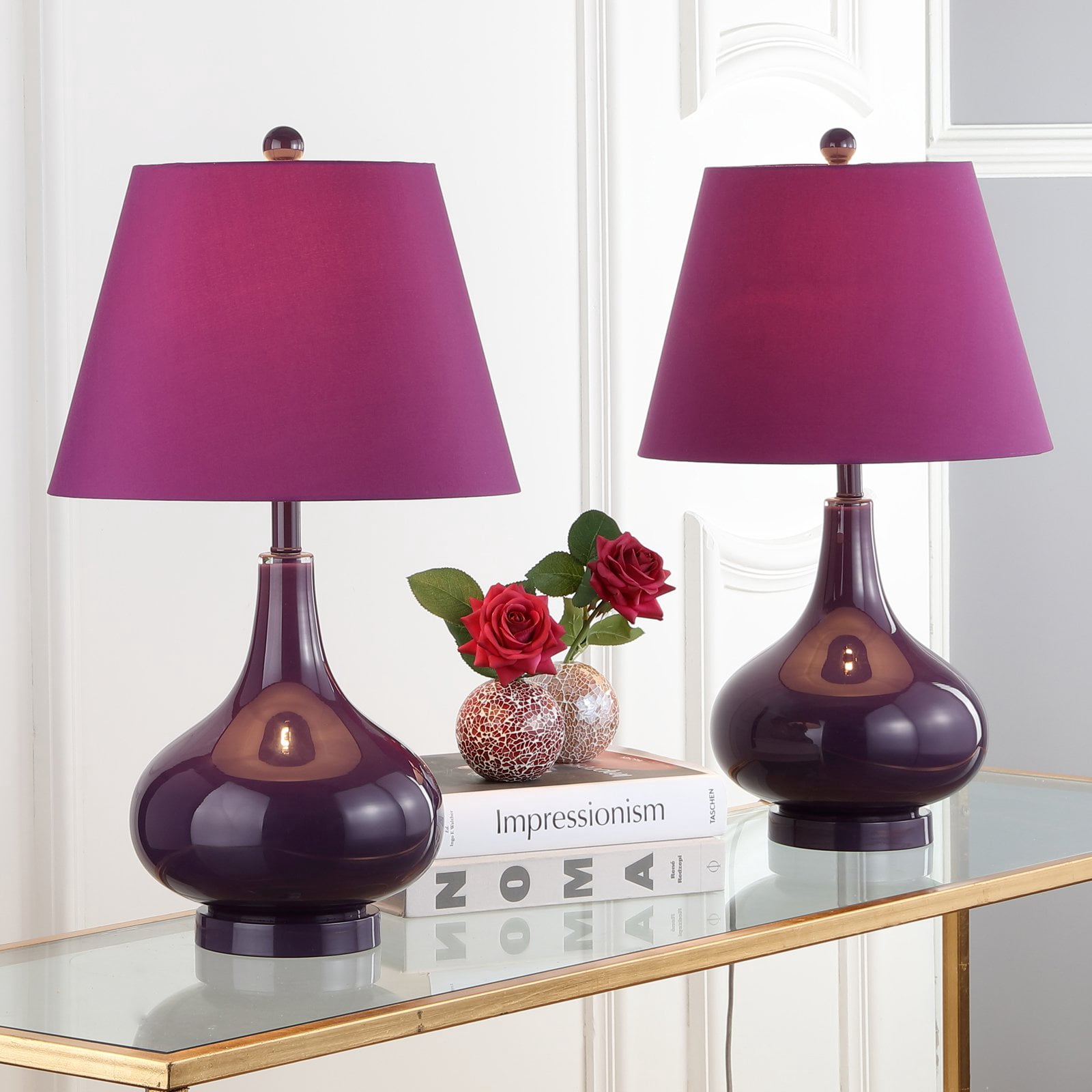 Safavieh Cybil LIT4088 26 in. G Double-Gourd Solid Table Lamp , Set of 2