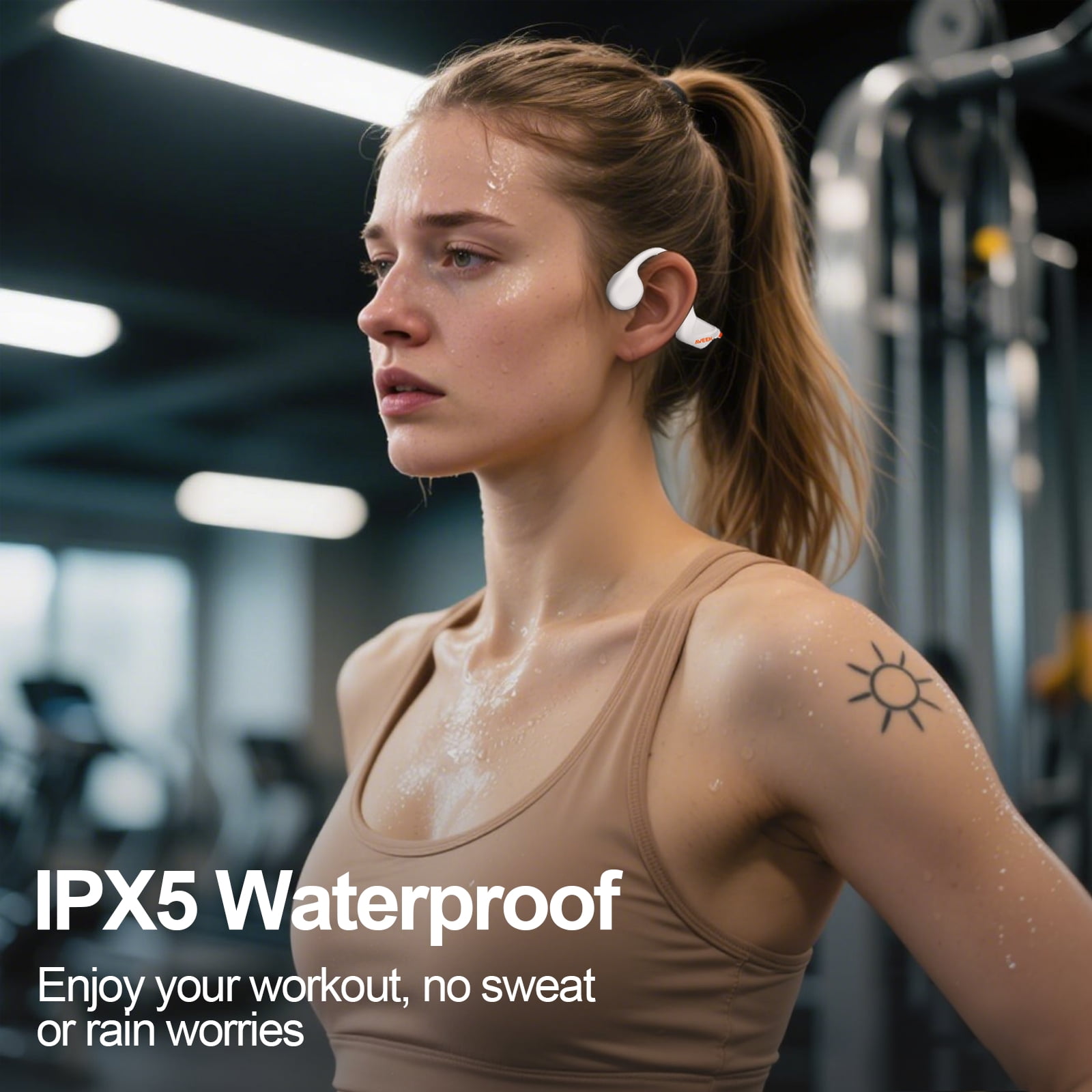 Aveek Bone Conduction Headphones with IPX5 Waterproof,5.4 Bluetooth Headphones - 10H Playtime for Running, Cycling, Workout, Gift