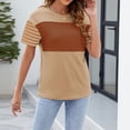 thumbnail image 3 of Summer Women's Trendy Oversized Crewneck Color - Block Striped Shirts, 3 of 8