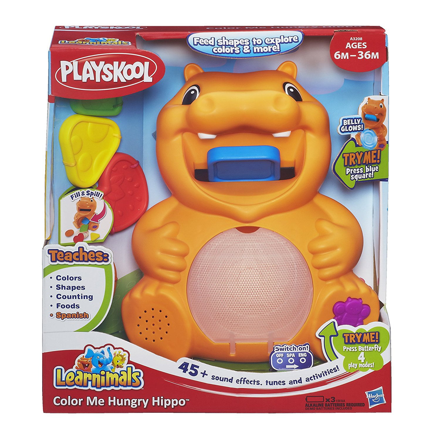 Playskool Learnimals Color Me Hungry Hippo Toy 