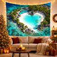 thumbnail image 3 of Aerial Tropical Lagoon with White Sand and Palm Trees, Serene Coastal Style for Beach Lovers, Lagoon Wall Art, Housewarming Gift, Tapestry Wall Hanging for Bedroom and Living Room, 3 of 7