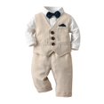 thumbnail image 2 of Fancifize Baby Boy Clothes Suit 0-18 Months Infant Gentleman Outfits Formal Dress Shirt+Vest+Pants Set Baby Birthday Wedding Party Suits, 2 of 8