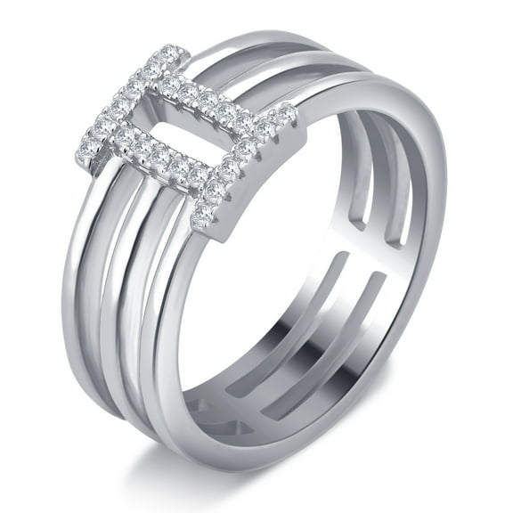 1/5 Carat T.W Roman Digit "II" Cubic Zirconia Fashion Ring, Sterling Silver