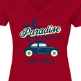 thumbnail image 4 of Inktastic Paradise Beach in Key West with Palm Trees and Car Women's V-Neck T-Shirt, 4 of 5