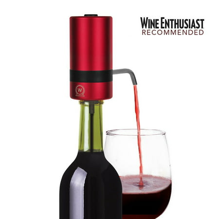 WAERATOR W2 Luxurious Instant 1-Button Electric Wine Aerator w/ Spout - 6X More Oxidation for Wines, Scotch &