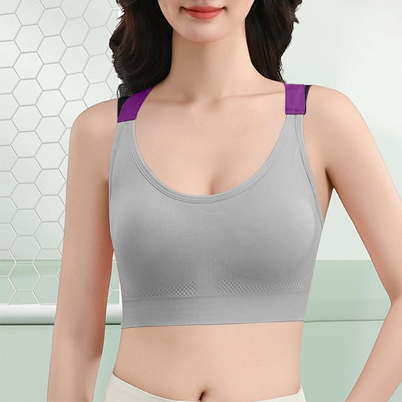 Abomasnow Sports Bras for Women Medium Support Criss Cross Strappy Bras Seamless Padded High Impact Yoga Athletic Exercise Bras