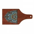 thumbnail image 1 of Mandala Cutting Board, Ukranian Design Half Flower Pattern Swirls and Petals Image, Decorative Tempered Glass Cutting and Serving Board, Wine Bottle Shape, Burgundy White Blue, by Ambesonne, 1 of 1