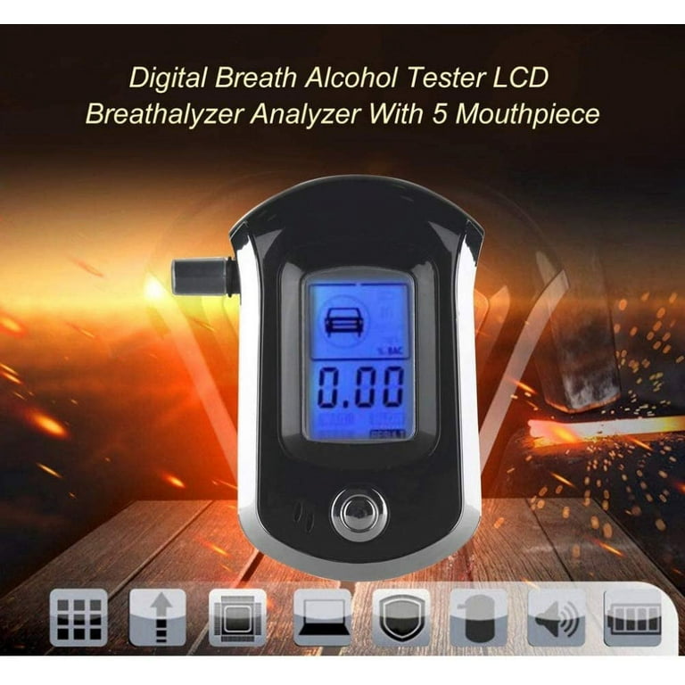EIMELI Breathalyzer, Portable Breath Alcohol Tester with Audio Warning and LCD  Screen Auto Power Off for Personal Home Use, Breath Alcohol Detector with  50 Replaceable Mouthpieces 