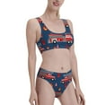 thumbnail image 2 of Daiia Fire Truck 1 printed 2 piece Swimsuit Bikinis for Women High Waisted Racerback Bathing Suits Summer Tummy Control Scoop Neck Swimwear-Large, 2 of 8