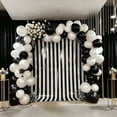 thumbnail image 3 of Efavormart Black White Striped Satin Backdrop Curtain Panel, Glossy Event Photography Background Room Divider Curtain Drapery - 8ftx10ft, 3 of 11