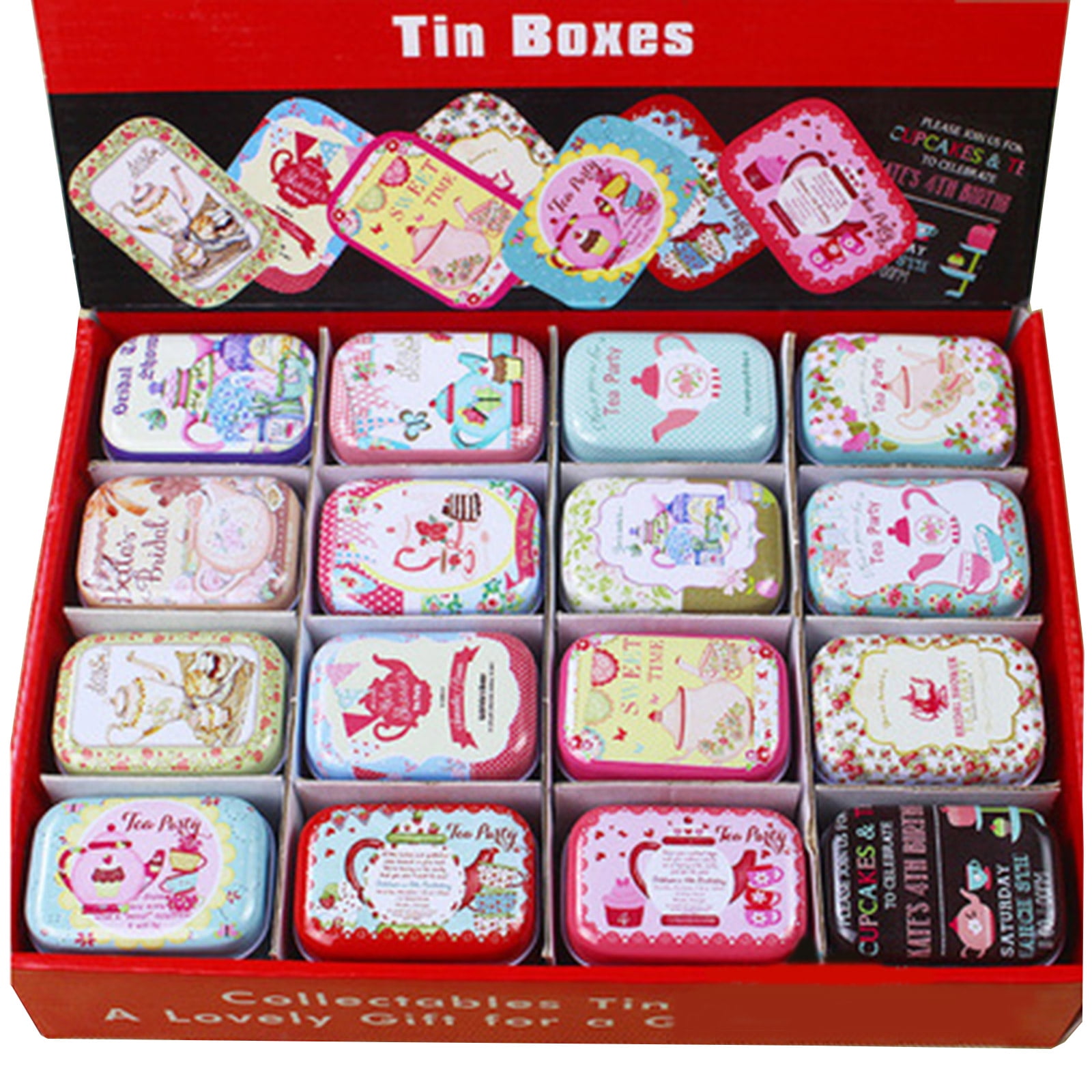 Garneck 4pcs Box Tinplate Storage Box Small Storage Boxes Small Jewelry  Organizer Box Mini Candy Tin Boxes with Hinged Lids Metal Tin Box Portable  Box