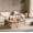 Beige, variant on YWEN Modular Concrete Coffee Table Set of 2, Nesting L-Shaped Puzzle Center Table, Faux Stone Look Square or Rectangular Cocktail Table with Slab Legs for Modern Industrial Living Room