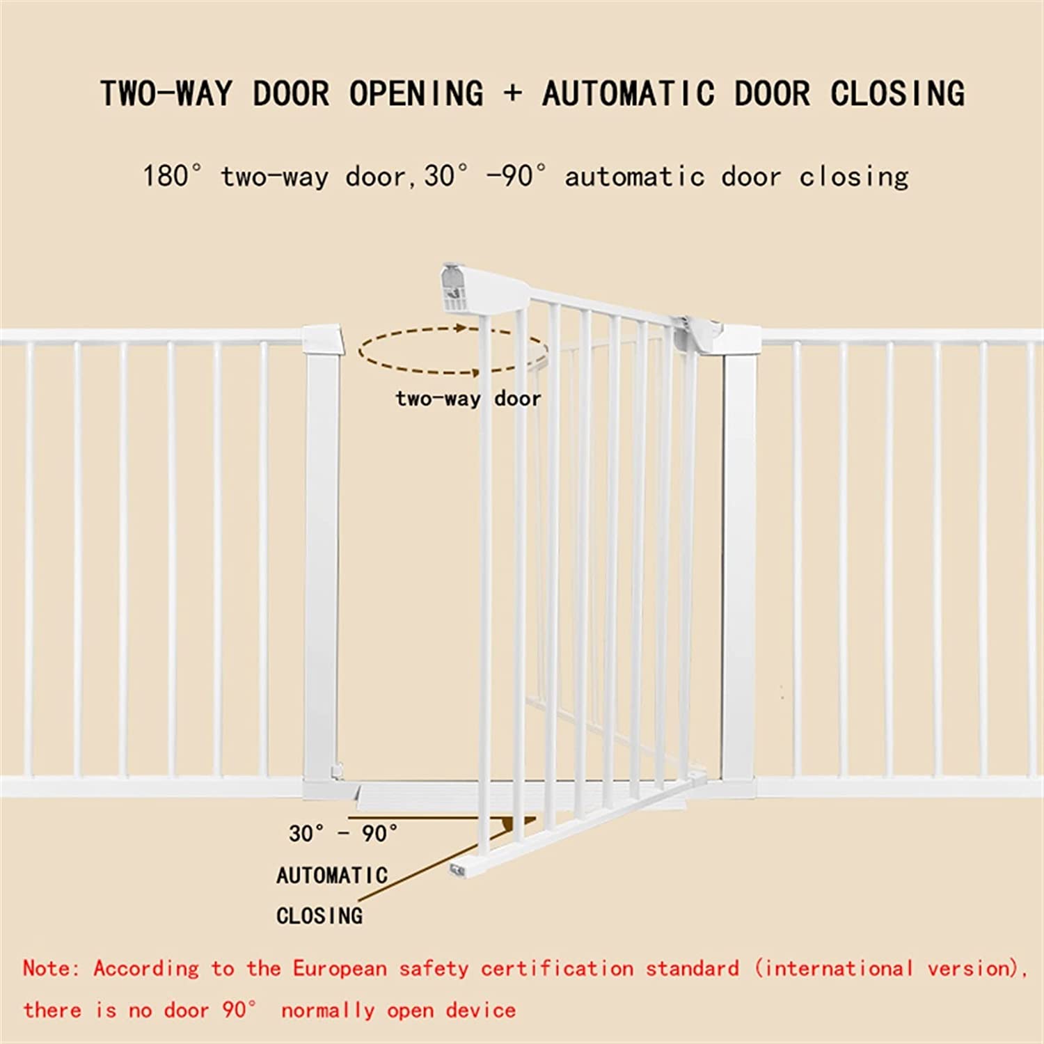 Gamvdout Stair Gate for Dogs, Extra Wide Pet Safety Gate, Tall 75Cm Dog Gate Indoor Extendable Stair Gate, No Drilling/White/75-82Cm