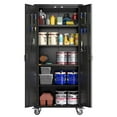 thumbnail image 4 of Garvee Rolling Cabinet Storage, 71.7" Locking Metal Cabinet with Adjustable Shelves and Door Pegboard for Garage, Workshop, Home Office, Black, 4 of 7