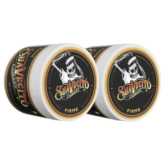 Suavecito Pomade Firme Hold 4 oz, 2 Pack - Strong Hold, Medium Shine - Water-Based, Flake-Free - All-Day Styling for Men