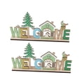 thumbnail image 5 of WASHWEPE Home Letter Ornament 2Pcs Wooden House Shape Photo Props for Christmas Party and Room Decoration, 5 of 8