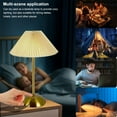 thumbnail image 6 of Upgraded Bedside Table Lamp with 3 Color Temperatures, USB Charging Metal Base Night Light, Pleated Fabric Shade Stepless Cordless Table Lamp, 1800mAh (11.8 inch), 6 of 10