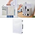 thumbnail image 1 of destyer Transparent Portable File Case Double-buckle with Paper Protector Desk Paper Supplies Holder Document Paper Handle Box Containers A4 Thick Whote, 1 of 9