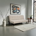 thumbnail image 4 of Ilios Innova | Sofá Cama Urban Moderno Futón Tapizado en Lino Gris Suave con Patas Negras, Diseño Minimalista de 3 Posiciones., 4 of 9