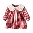 thumbnail image 4 of StSilkitty Dress for Girls Plaid Cotton Long Sleeve Collared Bowknot A-Line Dresses Fall Lightweight Casual Outfits, 4 of 7