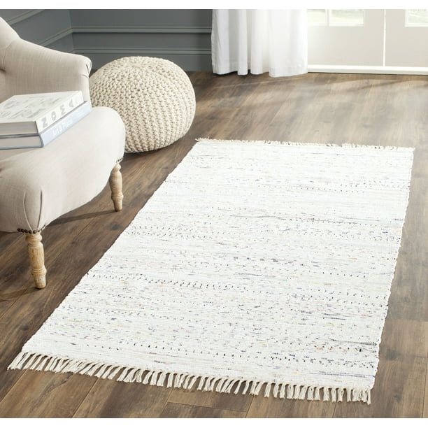 Safavieh Rag Rug Collection Striped Transitional Area Rug, White