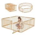 thumbnail image 1 of Valla de madera Baby Playpen Smilebaby, grande, con portón, 1 of 9