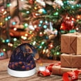 thumbnail image 6 of Haiem Dreamy Jester Under Stars Pattern Santa Hat Confortable Velvet Christmas Hat for Christmas Party Favors Fit for Adults and Kids, 6 of 6
