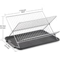 thumbnail image 2 of J&V TEXTILES Foldable Dish Drying Rack with Drainboard, Stainless Steel 2 Tier Dish Drainer Rack, Collapsible Dish Drainer, Folding Dish Rack for Kitchen Sink, Countertop, Cutlery, Plates Black, 2 of 8