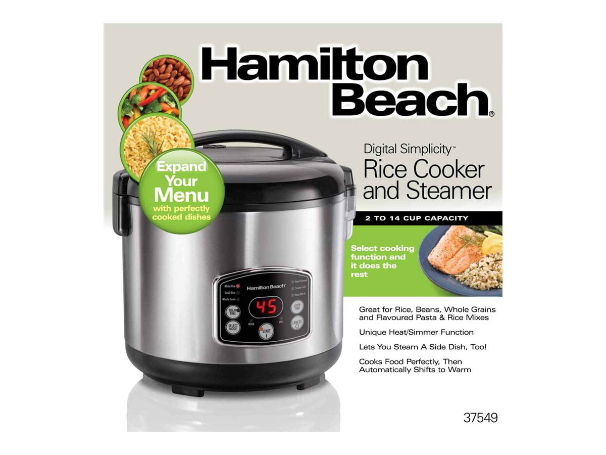 Best Buy: Hamilton Beach 37523 4.5 Quart Digital Multi Cooker, Rice Cooker,  Slow Cooker, Steamer, Sauté, Hot Cereal, Soup, Nonstic SILVER 37523