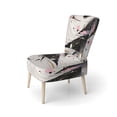 thumbnail image 3 of Designart "Rayures Audacieuses Rose Noir Fusion" Chaise d'Appoint Rembourrée Cubisme Rose - Fauteuil Moderne pour Chambre, 3 of 7