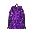 thumbnail image 3 of Balery Purple Glitter Vintage Canvas Backpack for Men and Women - Large Capacity, Durable Travel Laptop Bag for School, Work, Hiking, and Outdoor Activities, 3 of 7