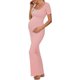 thumbnail image 1 of - Vestido largo acanalado para mujer, vestido de mernidad antes del embarazo, 1 of 5