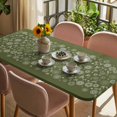thumbnail image 3 of Japanese Table Cloths for 6 Foot Rectangle Tables, Green Rustic Retro Pastoral Floral Leaves Patio Waterproof Elastic Fitted Tablecloths, Washable Rectangular Table Cover for Camping, 3 of 8