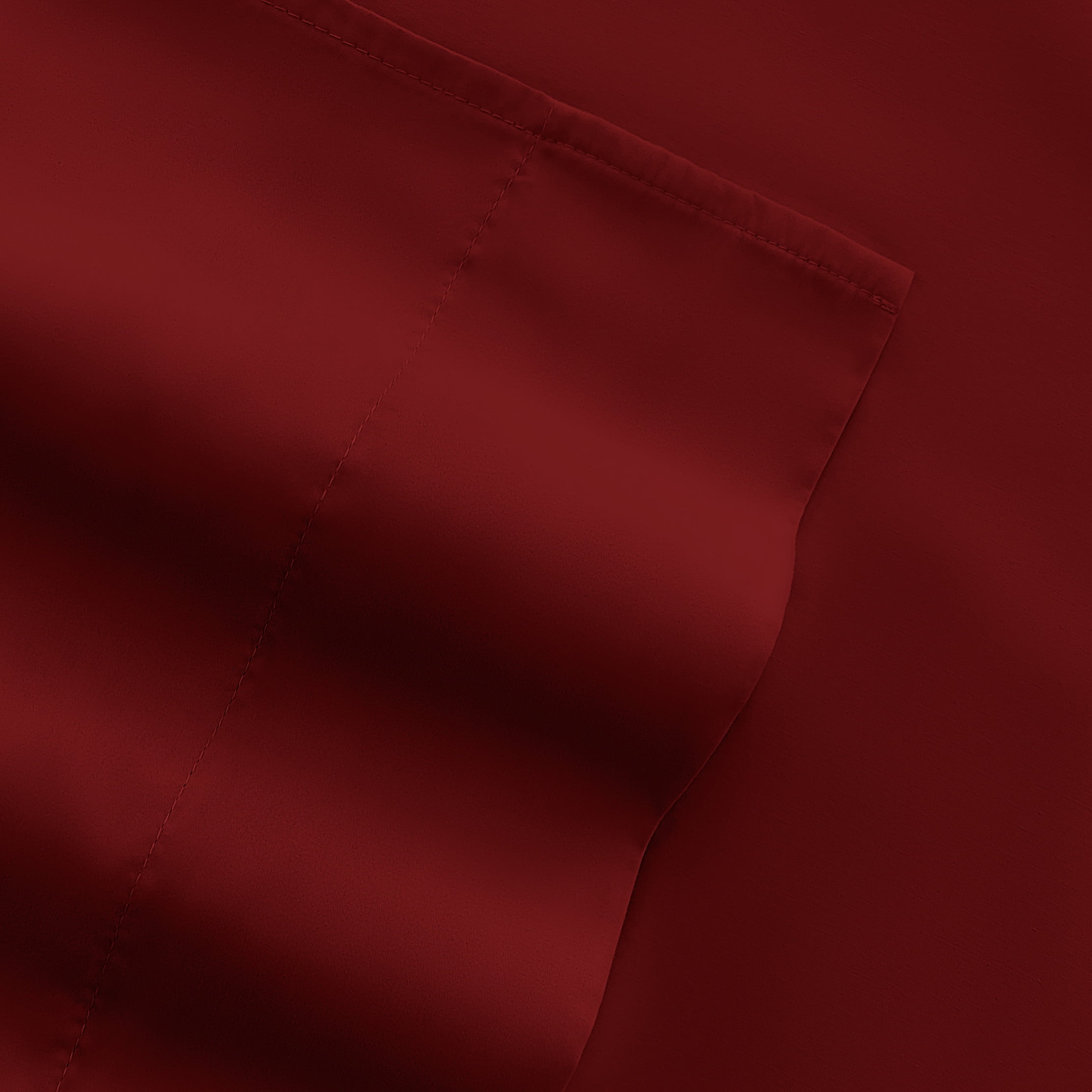 Queen, Burgundy Solid Microfiber 6 Piece Bed Sheet Set, by Noble Linens