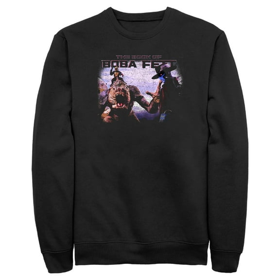 Men's Star Wars: The Book of Boba Fett Cad Bane Rancor and Boba Standoff Sweatshirt Black 2X Large