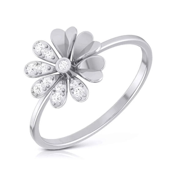 Flower Shape Women's Party Wear Diamond Wedding Ring 1.7 Ct Diamond 14K White Gold Over