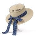 thumbnail image 3 of Nfurl Women's Straw Hats for Sun Protection Wide Brim Summer Hats Elegant Bowknot Sun Hats for Tea Party Beach Vacation Gardening Travel,Khaki, 3 of 5