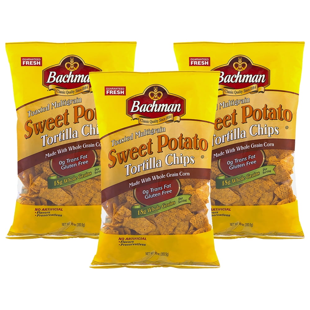 (3 Pack) Bachman Toasted Multigrain Sweet Potato Tortilla Chips, 10.0 OZ (3 Pack) Bachman Toasted Multigrain Sweet Potato Tortilla Chips, 10.0 OZ