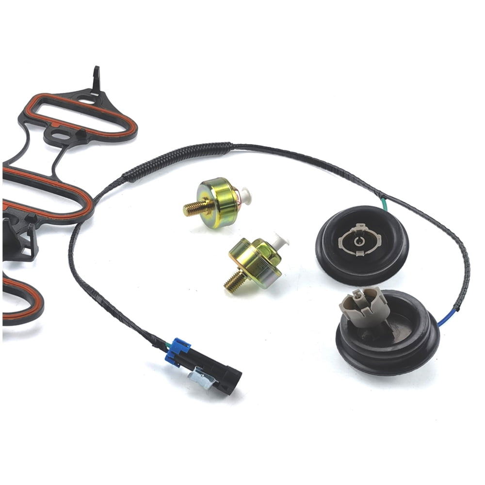 12601822,213-3521,89060413 Dual Knock Sensors with Wiring Harness and Intake Manifold Gasket Kit Fits For Chevrolet Silverado Avalanche Tahoe, GMC Sierra Yukon, Cadillac Hummer LS1 LQ4 6.0L 5.3L 5.7L