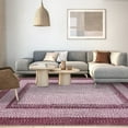 thumbnail image 5 of Twister.CK 8'x10' Modern Braided Print Area Rug, Low Pile Non Slip Carpet, Geometric Bordered Area Rugs for Living Room Bedroom Home Office, Pink, 5 of 7