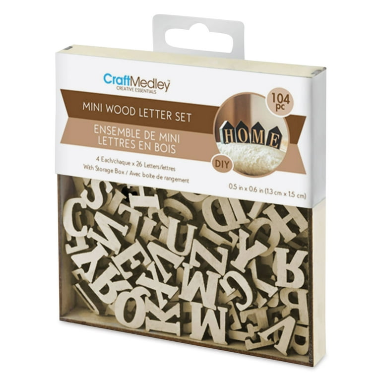 Craft Medley Mini Wood Letter Set - Natural, Pkg of 104