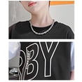 thumbnail image 3 of Minnieouse 2 uds. Ropa deportiva con letras para niños, Jersey holgado, pantalones cortos, ropa estampada, conjuntos de ropa informal, ropa de conjuntos de ropa Negro ciento cincuenta, 3 of 6