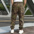thumbnail image 5 of Havenx Mens Camo Cargo Pants Maple Leaf Print Elastic Waist Tapered Cargo Pants with Pockets Straight Wide Leg Trousers Gym Workout Hiking Casual Athletic Clothes,Camouflage XL, 5 of 5