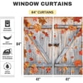 thumbnail image 4 of Autumn Window Curtain Fall Thanksgiving Rustic Barn Wooden Door Print Curtains Home Decor Rod Pocket Darkening Drapes for Bedroom Living Room 2 Panels 42 in x 84 in, 4 of 5