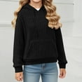 thumbnail image 5 of MKOSPLRT Ribbed Knit Hoodies for Kids 4-14Y Oversized Sweat Shirts Solid Long Sleeve Drop Shoulder Pullover Tops with Pocket, 5 of 8