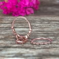 thumbnail image 5 of Bridal Set Cushion Cut Morganite Engagement Ring Set On 10k Rose Gold Art Deco Style Anniversary Gift, 5 of 6