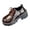 Brown, variant on Womens Platform Oxfords Chunky Block Heel Lace Up Square Toe Patent Faux Leather Shoes Brown,Size 8.5