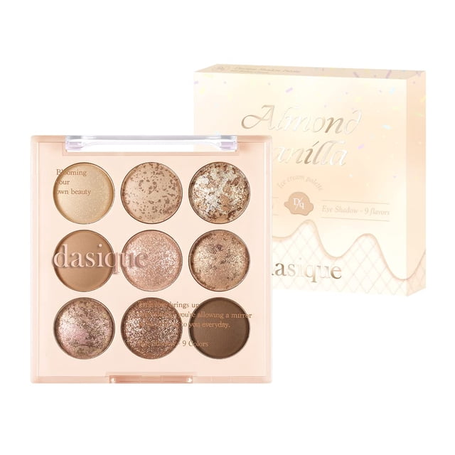 Paleta de sombras dasique Almond Vanilla Vegan con 9 tonos