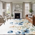 thumbnail image 2 of Blue Spring Floral Large Area Rugs for Bedroom Living Room, Soft Non Slip Carpet Bedside Rug, Weeping Botanical Orange Summer Rectangular Floor Cover Kitchen Accent Rug 5'x7' for Dining Room/Office, 2 of 9