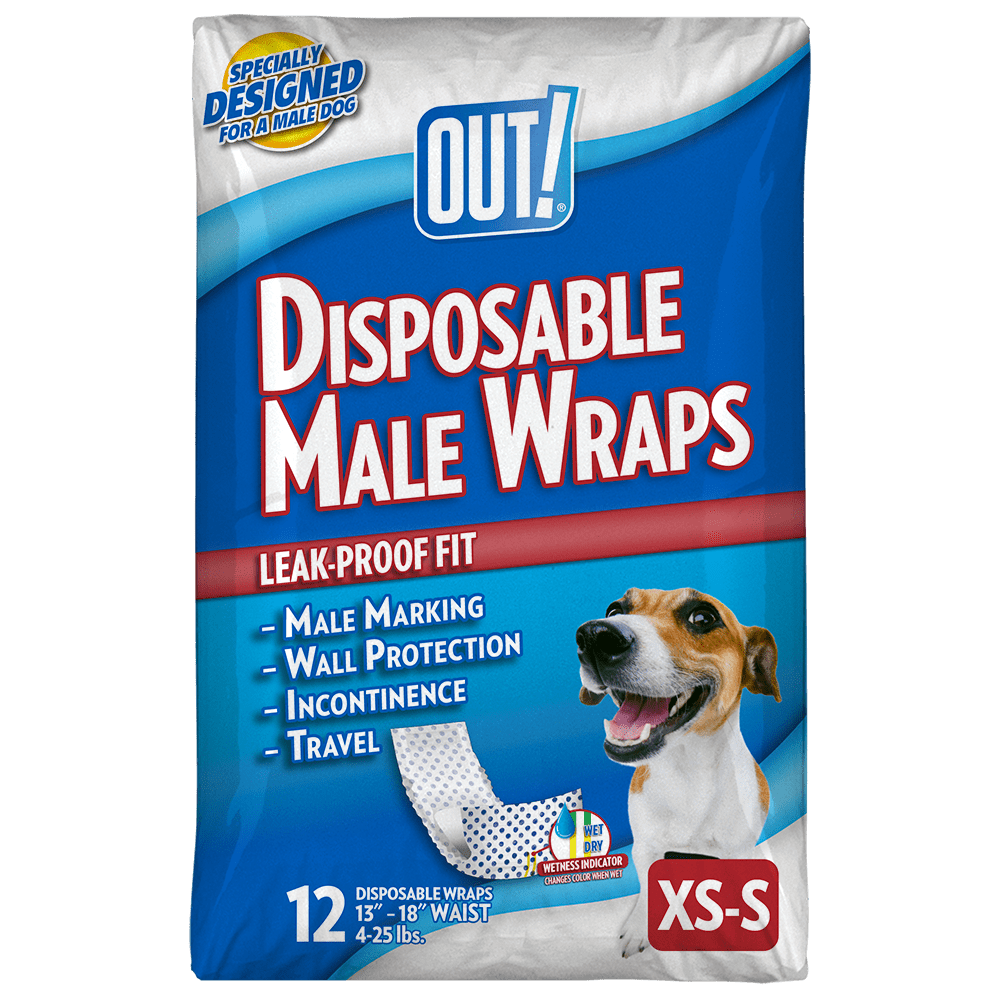 OUT! Pet Care Disposable Male Dog Diapers Absorbent Male Wraps with